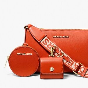 Michael Kors Jet Set Small Travel Bag w/Accessories in Red Clay — NWT